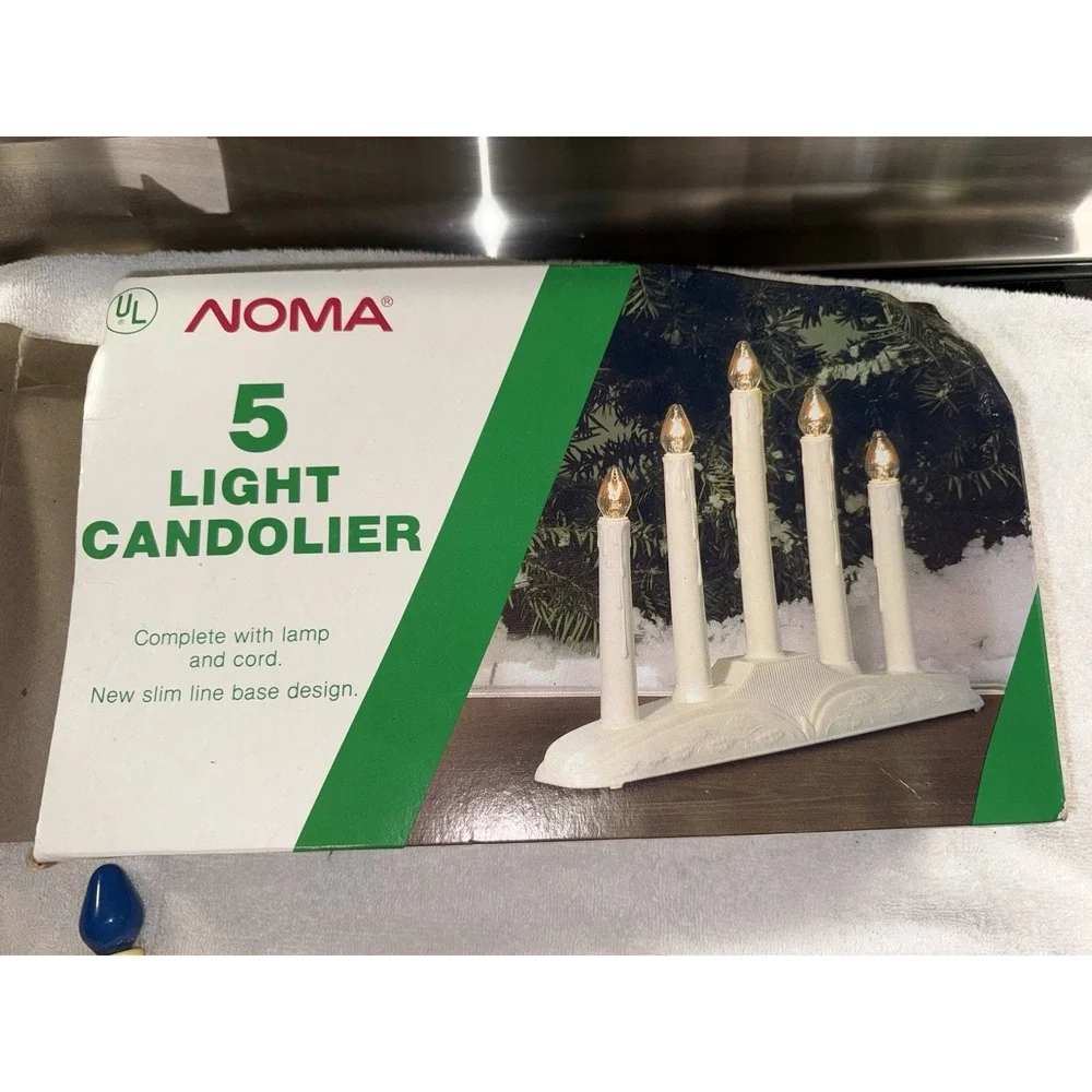 Vintage Christmas Candle 5 Light Candolier‎ Candelabra Electric